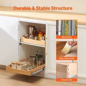 Pull Out Cabinet Organizer, 17"W x 21"D Cabinet Drawer, Soft Close Slide out Shelf, Heavy-Duty Sliding Wood Drawer