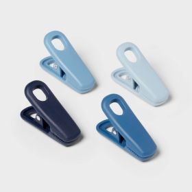 4pk Bag Clip Set Assorted blue shades