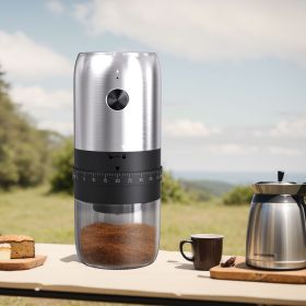 [Pick-Up Only] Stainless Steel Electric Coffee Grinder, Portable Burr Grinder for Home Use, 40 Precise Grind Settings, Rechargeable