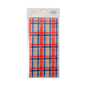 12pk Food Basket Liners Plaid