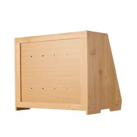 Double Layer Bread Box for Kitchen Counter, Large Capacity Bamboo Bread Storage Container, Farmhouse Wooden Breadbox for Homemade Bread