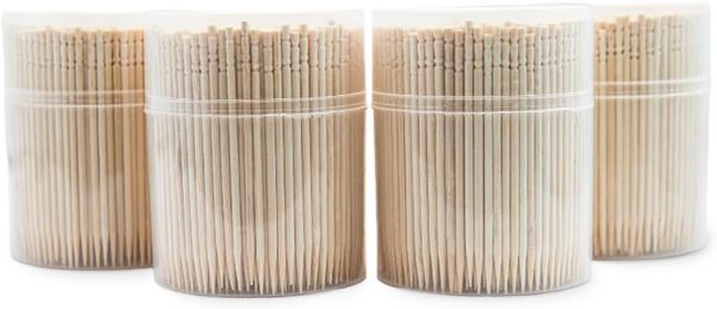 Traditional Wooden Toothpicks Made from Bamboo, Bulk Pack (2,000)