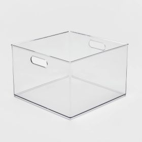 12" x 12" x 8" All Purpose Open Front Clear Plastic Storage Bin