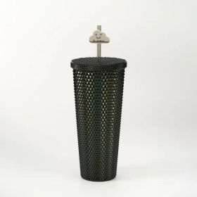Full inlaid glass. Mattly black inlaid glass with a lid and straw. Repeatable double -wall insulation travel glass. Plastic acrylic soft color gl (default: default)